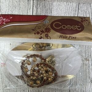 Gold and Brown Hair Pin